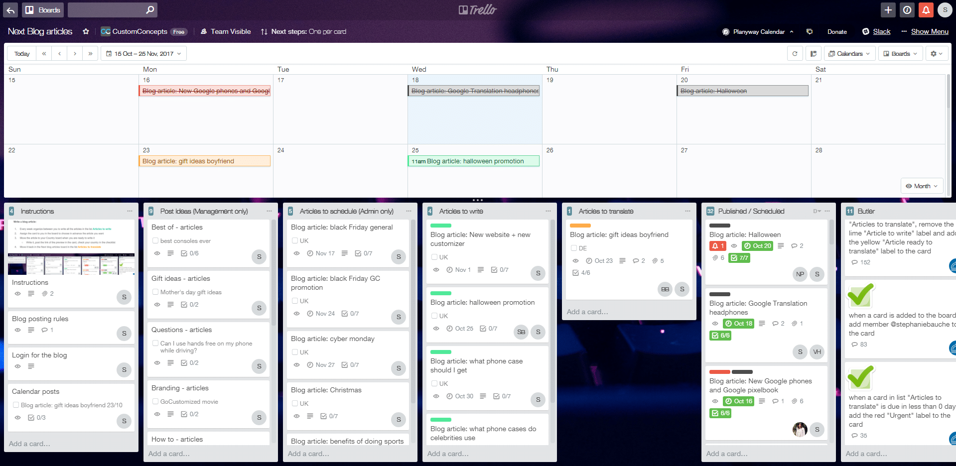 Planyway Calendar for Trello